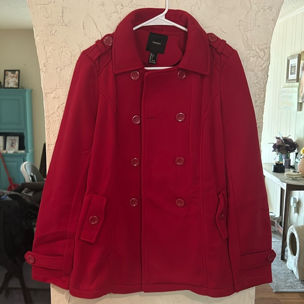 Red Forever 21 Peacoat